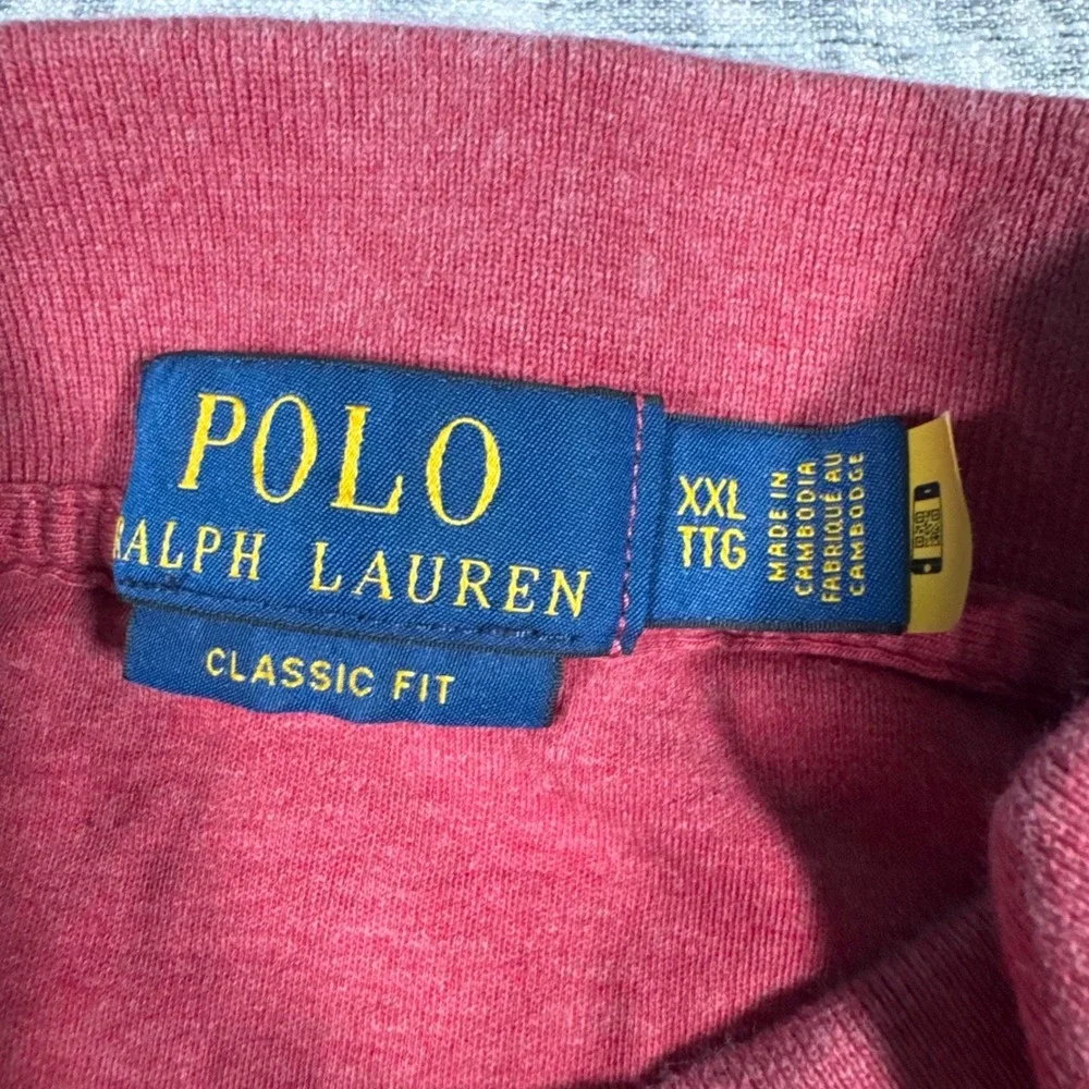Polo Ralph Lauren Polo Shirt Mens XXL Red Classic Fit Heathered Logo 0848